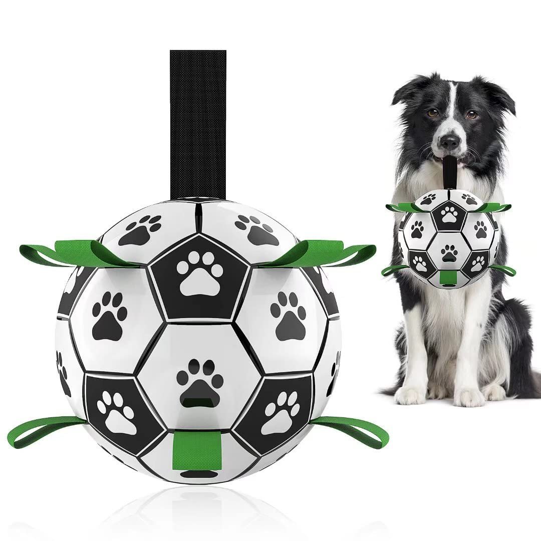 EcoTail™ Interactive Dog Soccer Ball – Durable Outdoor Training & Play Toy for Medium & Large Dogs (EcoSafe)