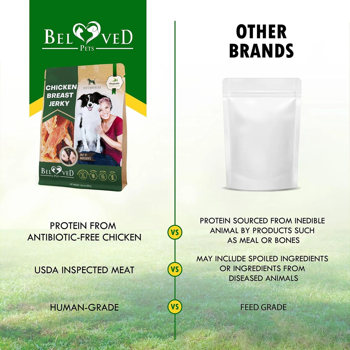 EcoTail™ Chicken Jerky Dog Treats – 100% Natural, Grain-Free, High Protein, Human-Grade Snacks (300g)(EcoSafe)