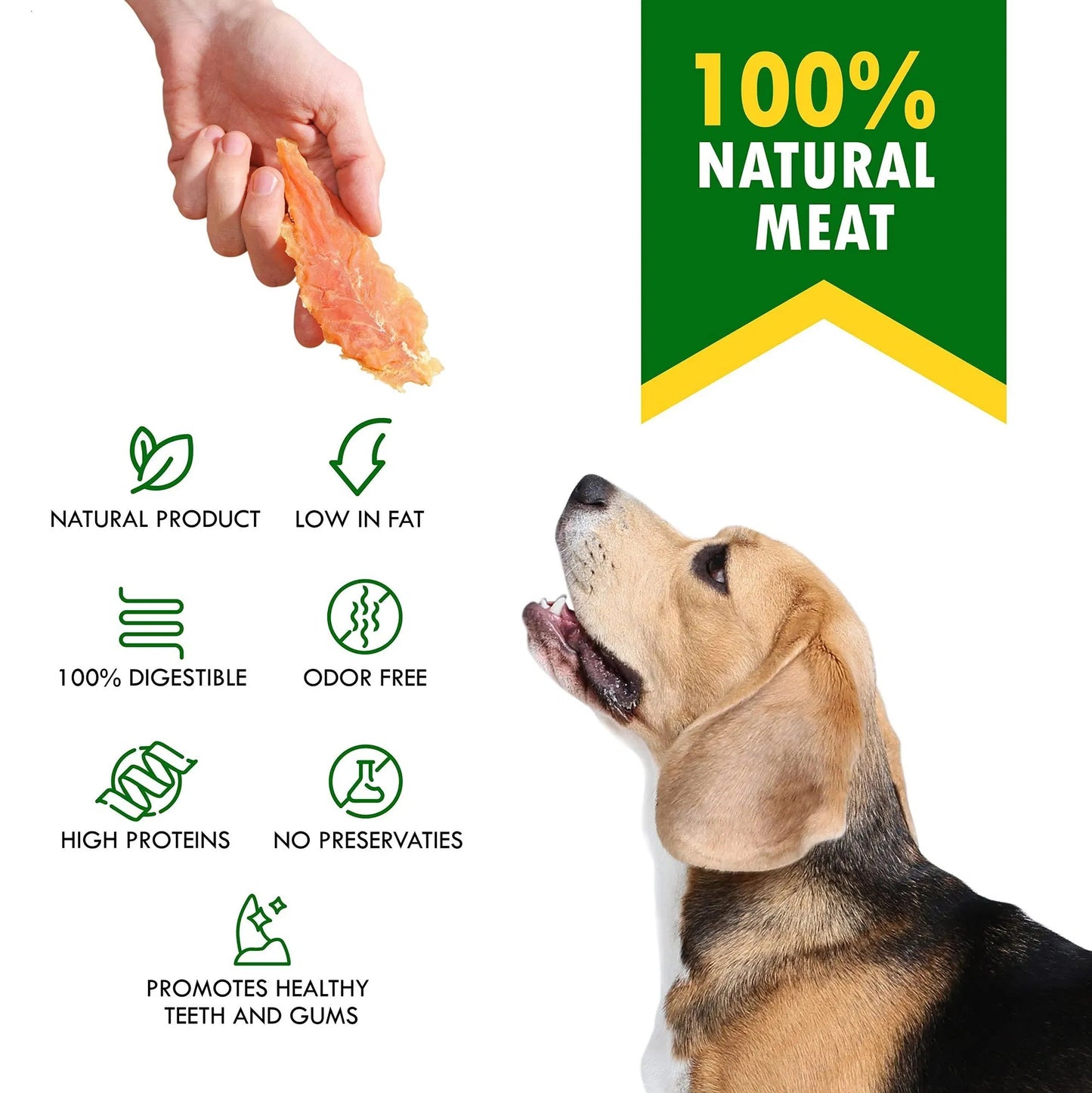 EcoTail™ Chicken Jerky Dog Treats – 100% Natural, Grain-Free, High Protein, Human-Grade Snacks (300g)(EcoSafe)