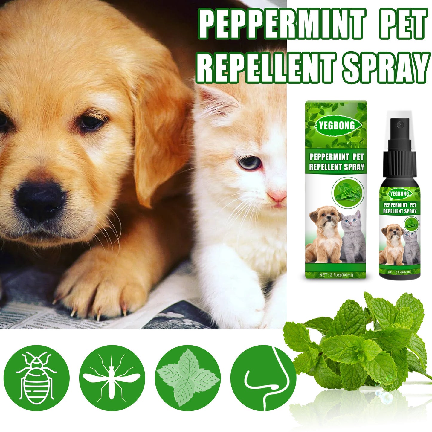 EcoTail™ Mint Pet Dog & Cat Anti-Fungal Spray (EcoSafe)