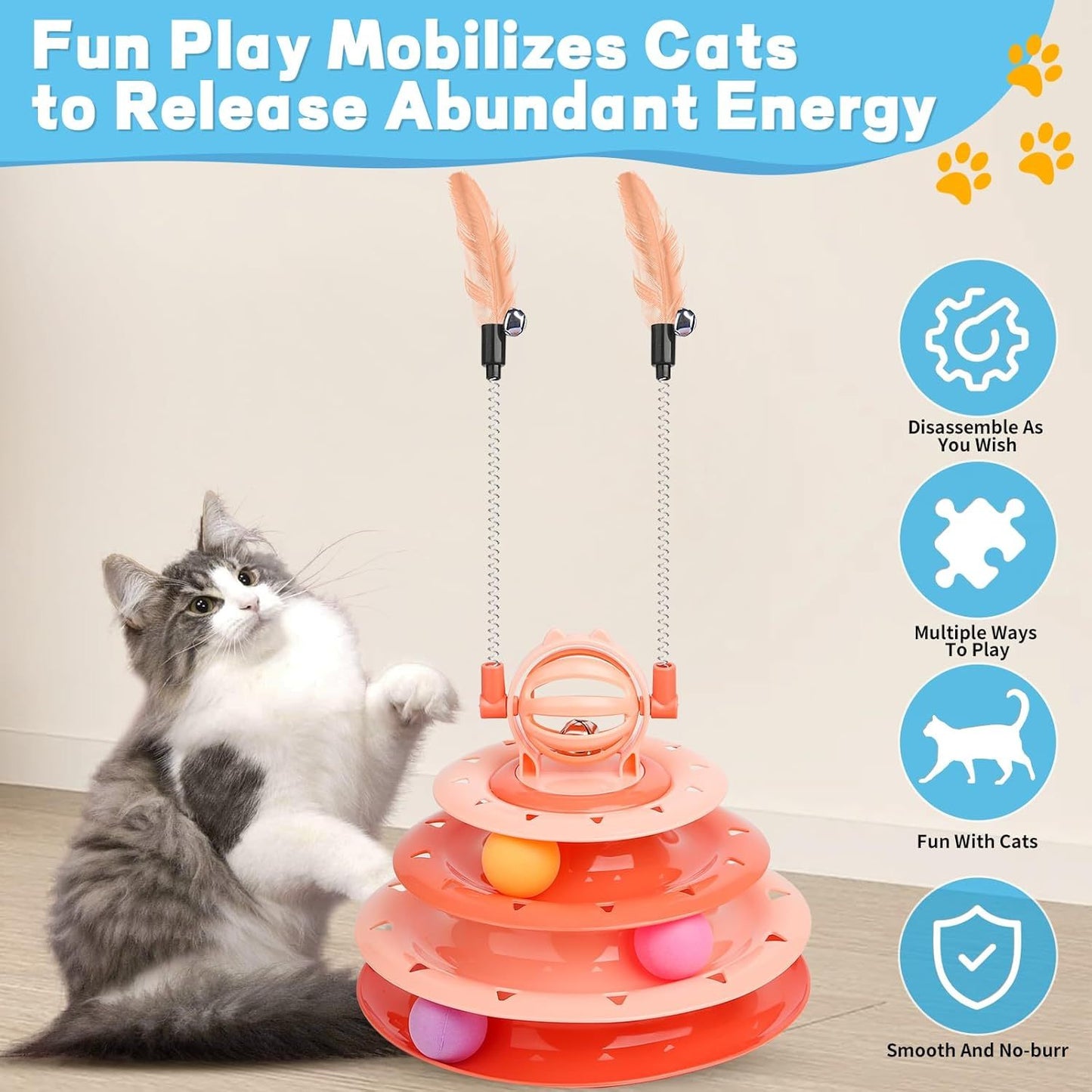 EcoTail™ Interactive Cat Ball Puzzle Toy – Indoor Fun