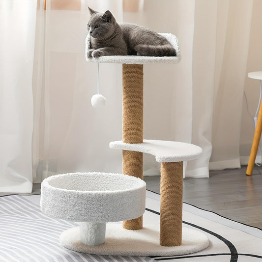EcoTail Cat Tree Tower β Multi-Layer with Scratching Post
