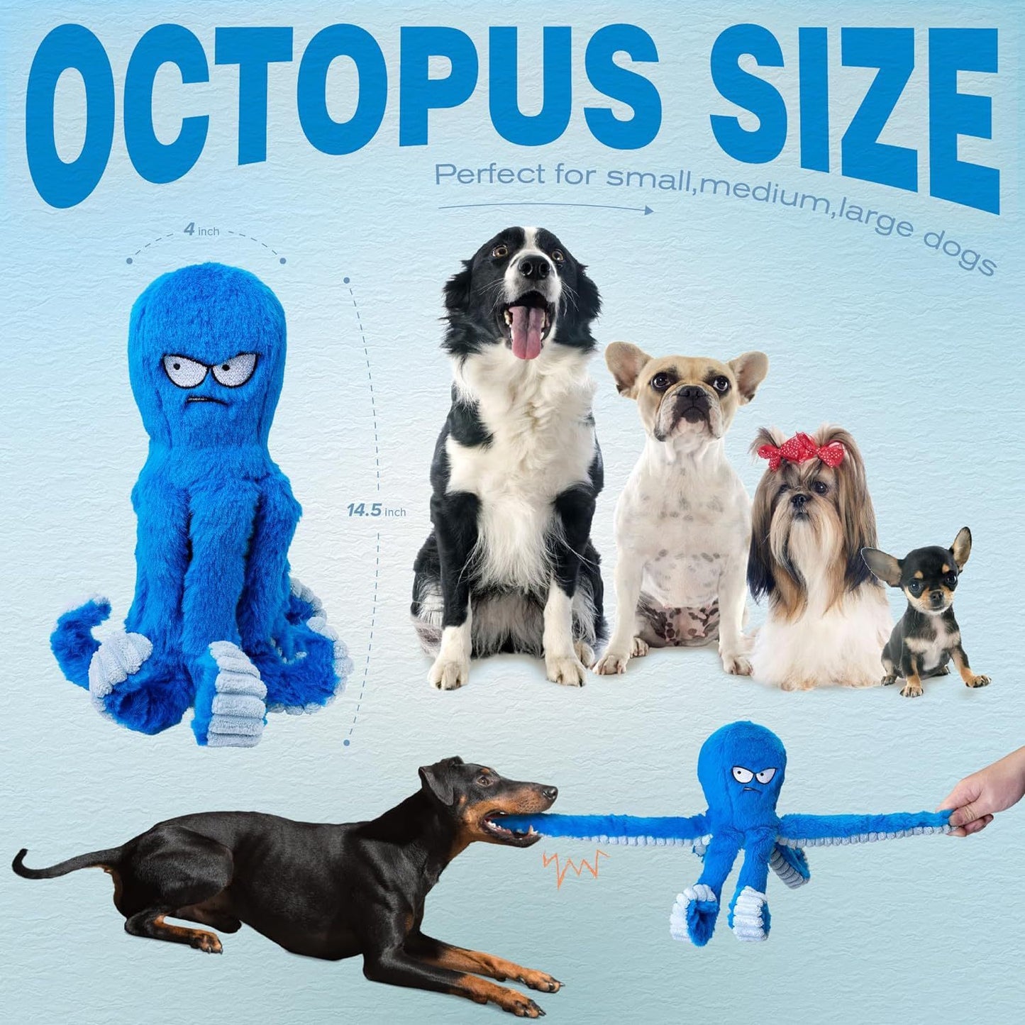 EcoTail Tough Chew Octopus Toy – Large Dogs