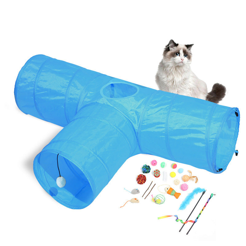 EcoTail Foldable Cat Tunnel – Climbing & Play Toy