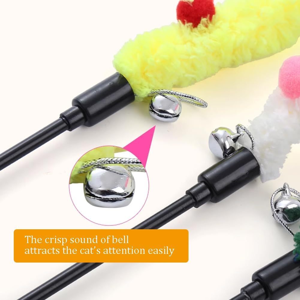 EcoTail Cat Teaser Wand – Plush Interactive Toy