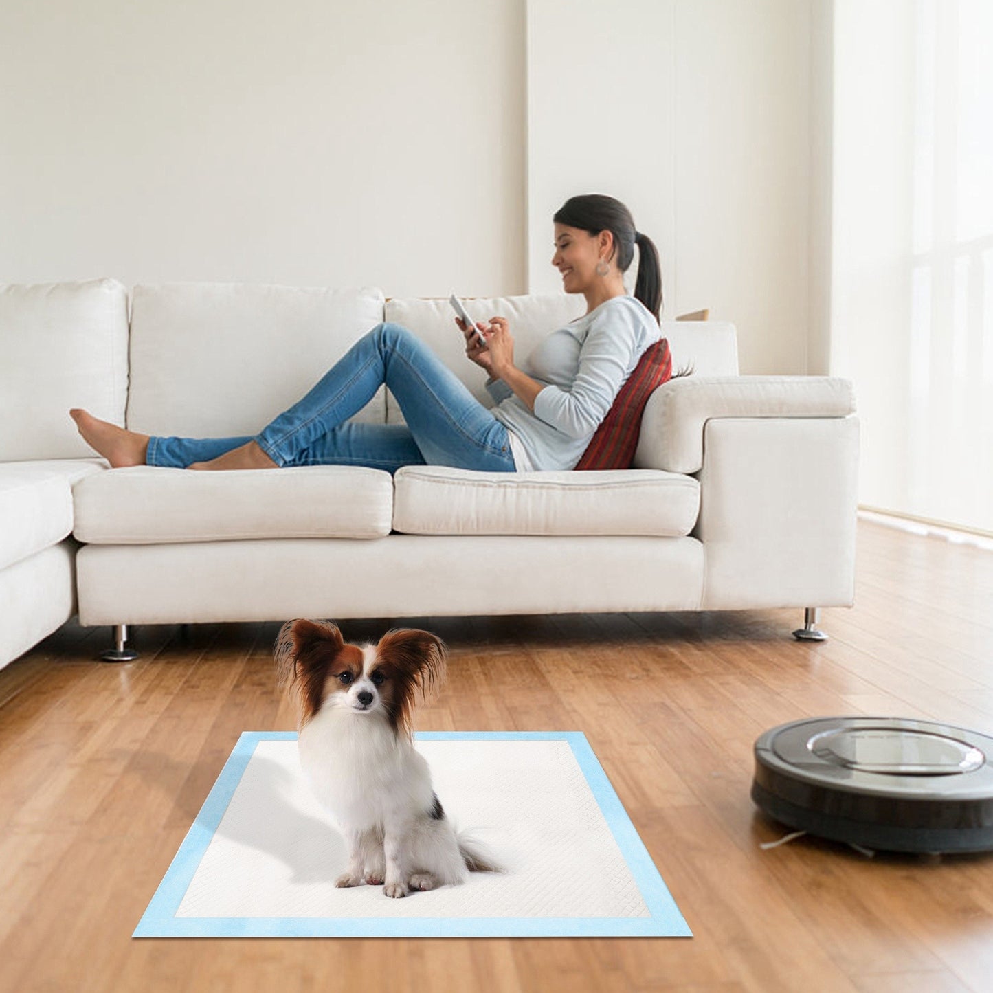 EcoTail™ Pet Training Pads – 50 Pack Leak-Proof Absorbent Mats (24” x 18”) (EcoSafe)