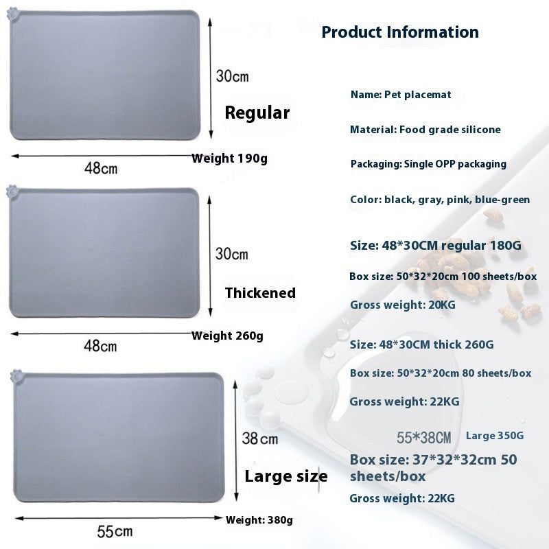 EcoTail™ Non-Slip Silicone Pet Feeding Mat – Waterproof Food & Water Bowl Pad (EcoSafe)