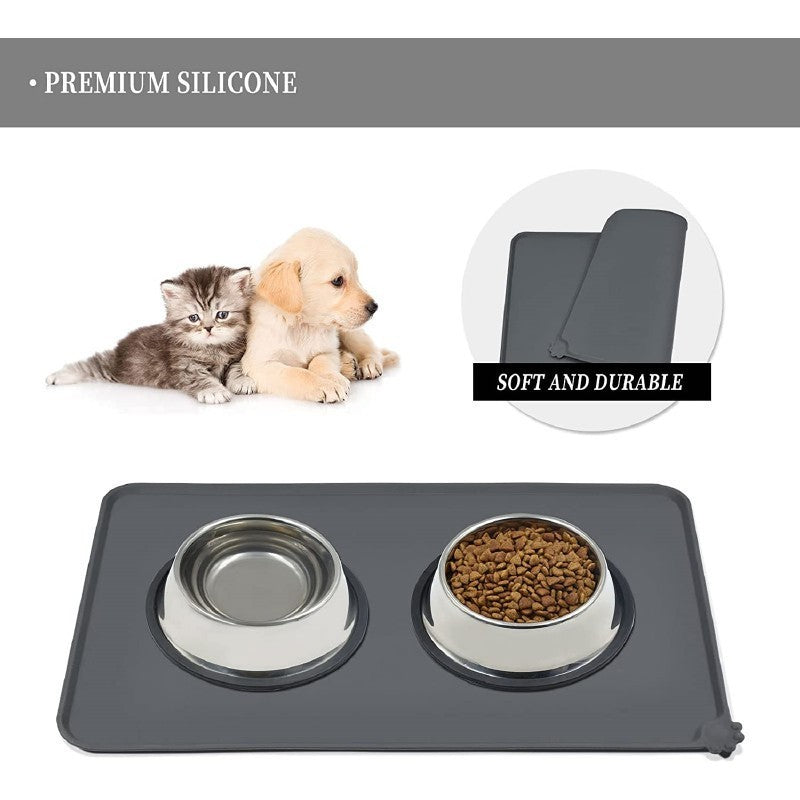 EcoTail™ Non-Slip Silicone Pet Feeding Mat – Waterproof Food & Water Bowl Pad (EcoSafe)