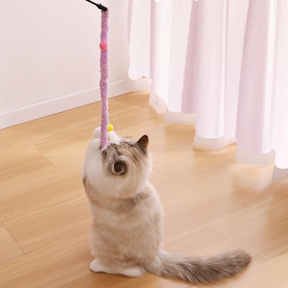 EcoTail Cat Teaser Wand – Plush Interactive Toy