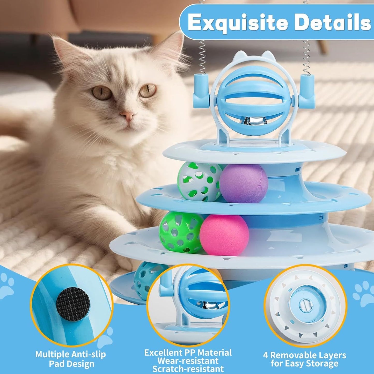 EcoTail™ Interactive Cat Ball Puzzle Toy – Indoor Fun