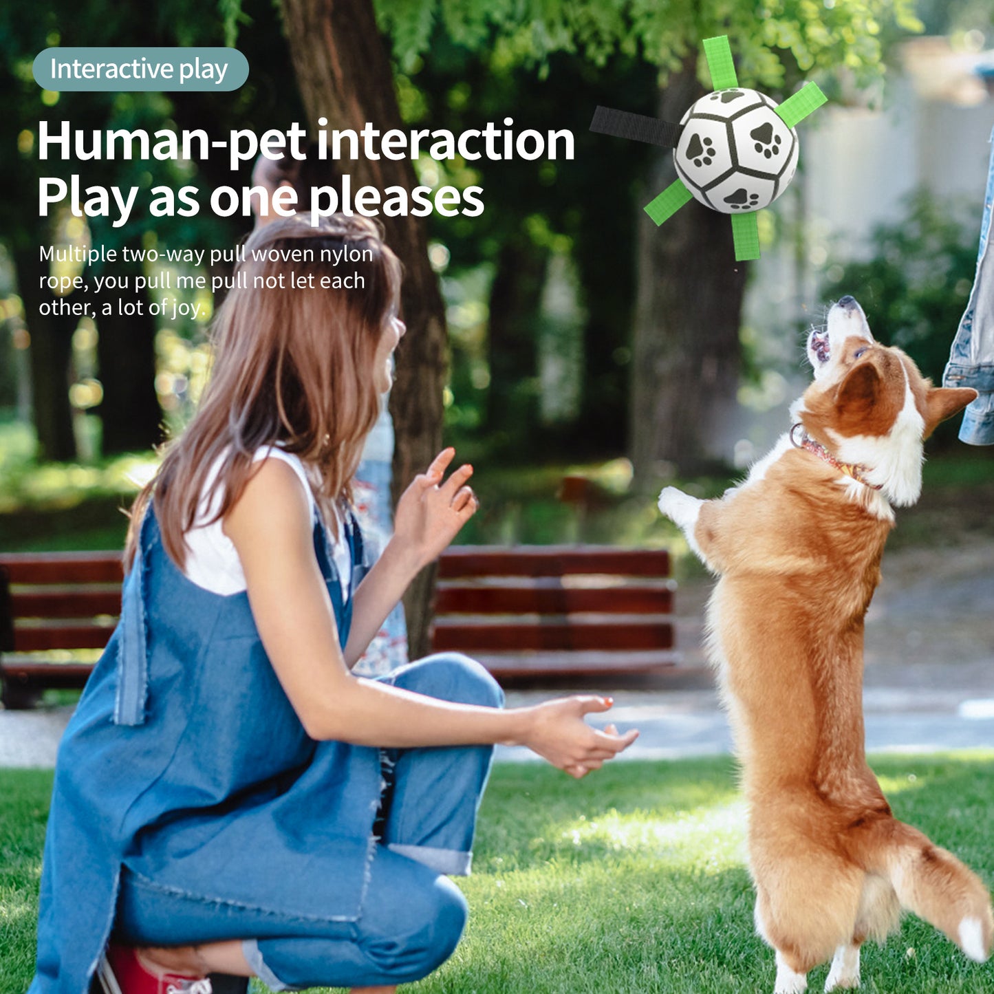 EcoTail™ Interactive Dog Soccer Ball – Durable Outdoor Training & Play Toy for Medium & Large Dogs (EcoSafe)