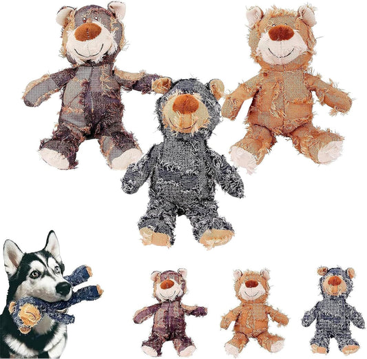 EcoTail Indestructible Squeaky Bear Toy – Heavy Chewers