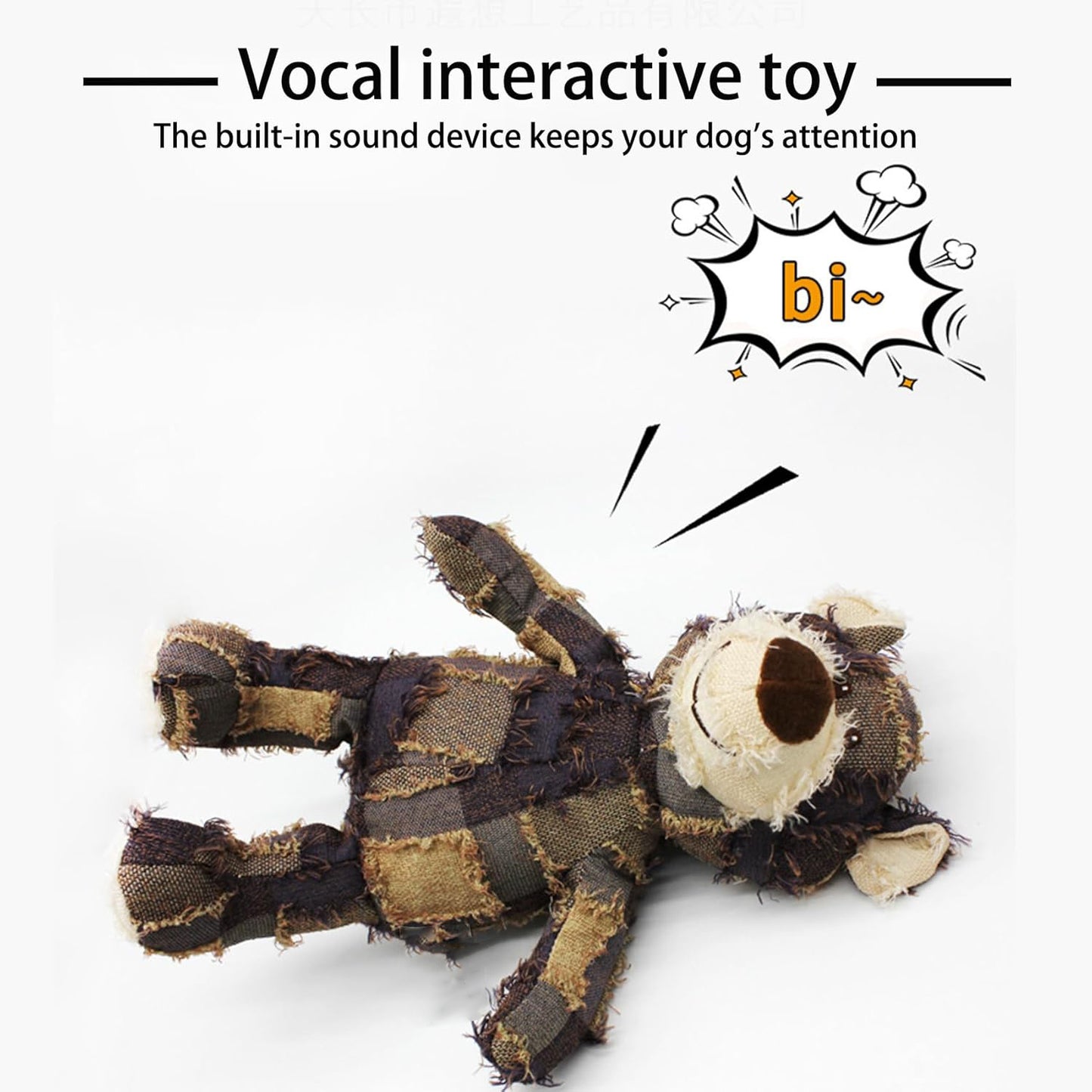 EcoTail Indestructible Squeaky Bear Toy – Heavy Chewers