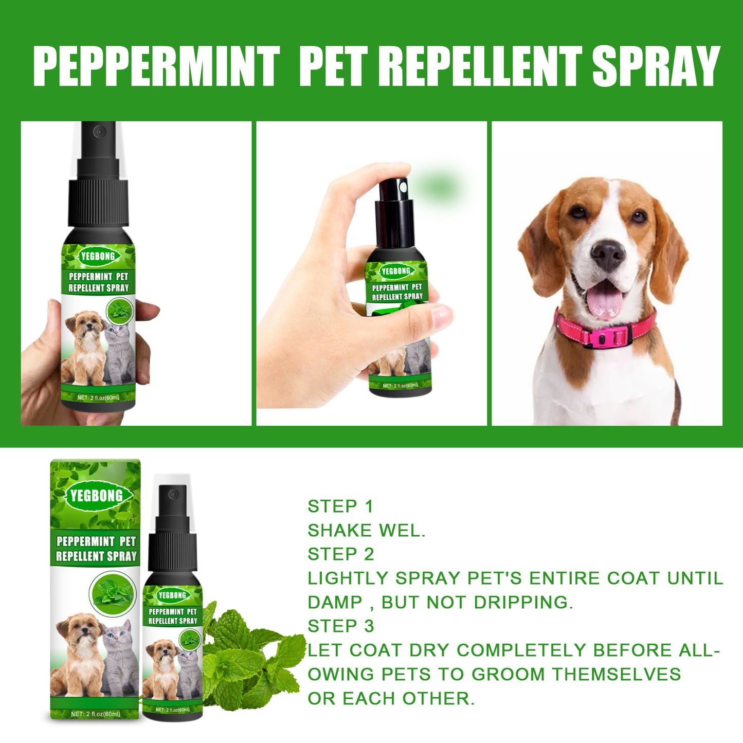 EcoTail™ Mint Pet Dog & Cat Anti-Fungal Spray (EcoSafe)