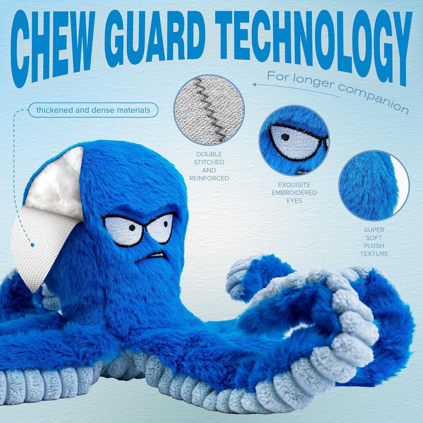 EcoTail Tough Chew Octopus Toy – Large Dogs