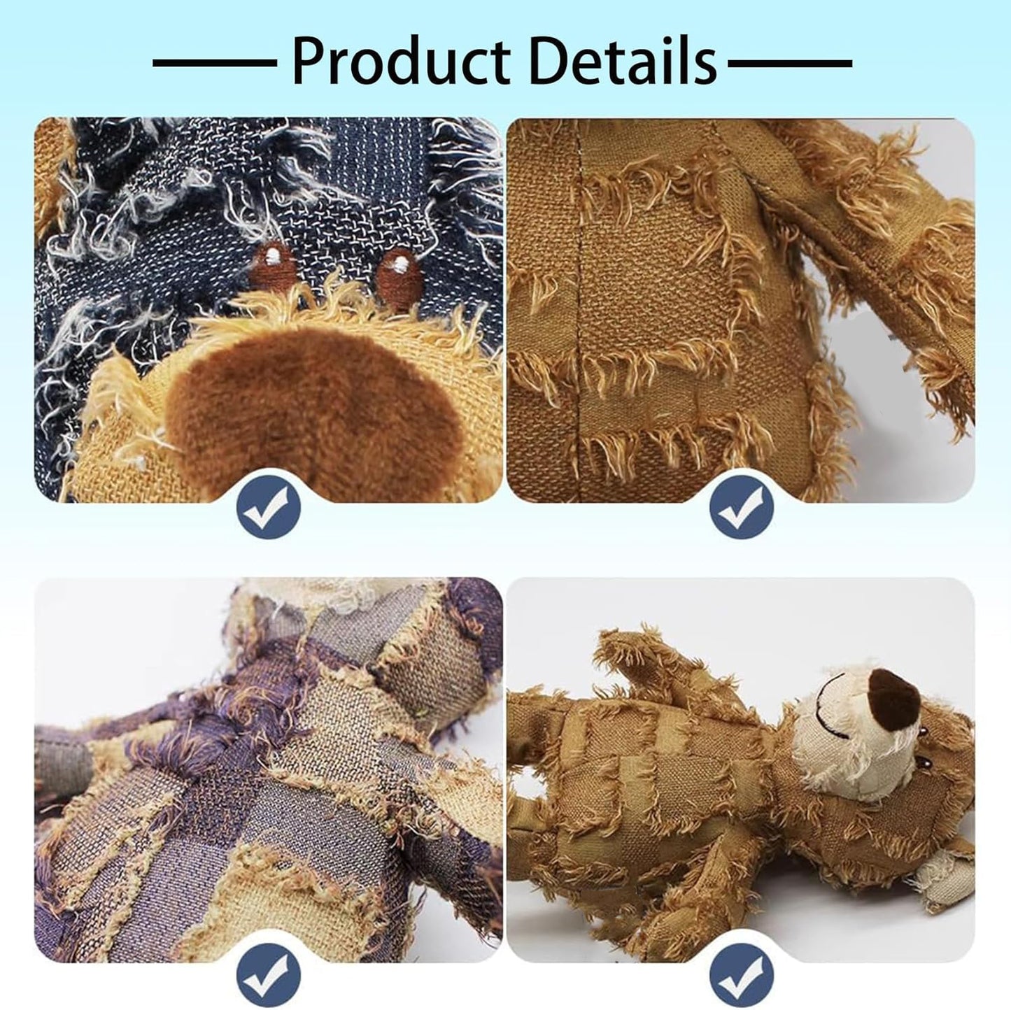 EcoTail Indestructible Squeaky Bear Toy – Heavy Chewers